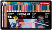 Set Creativo - STABILO ARTY Creative Set - STABILO point 88, Pen 68 & Pen 68 brush - Scatola in metallo da 30