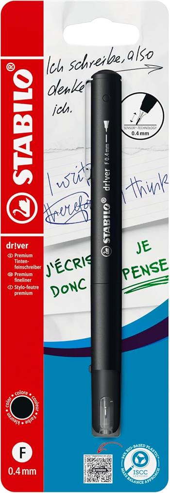 Fineliner Premium - STABILO dr!ver - Tratto Fine (0,4 mm) - Pack da 1 - Nero  STABILO 2025 | Libraccio.it