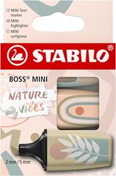 Evidenziatore - STABILO BOSS MINI Naturevibes - Astuccio da 3 - Cenere, Verde Oliva, Sabbia
