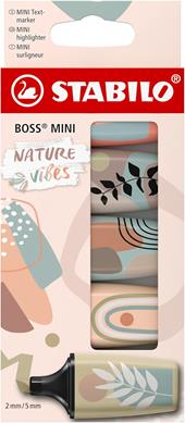 Evidenziatore - STABILO BOSS MINI Naturevibes - Astuccio da 5 - Colori assortiti