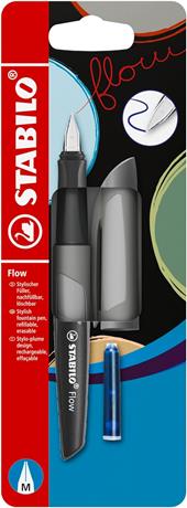 Penna Stilografica - STABILO Flow MONOCHROME in Ardesia - Pack da 1 - Cartuccia inclusa