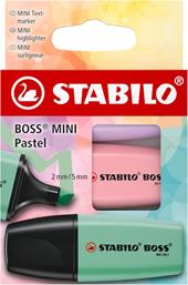 Evidenziatore - STABILO BOSS MINI Pastel - Astuccio da 3 - Glicine, Rosa Antico, Verde Menta