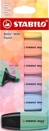 Evidenziatore - STABILO BOSS MINI Pastel - Astuccio da 6 - Colori assortiti