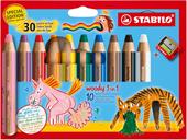 Matita colorata Multi-Funzione - STABILO woody 3 in 1 - 30 Years Edition - Astuccio da 10 - con Temperino