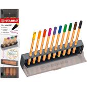 STABILO point 88 - Fineliner - Click Set da 10 - Colori assortiti