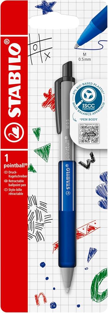Penna a sfera Ecosostenibile - STABILO pointball colorful - Pack da 1 - Nero  STABILO 2026 | Libraccio.it