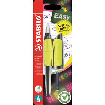 Penna Stilografica Ergonomica per Bambini - STABILO EASYbuddy NEON - Giallo NEON - Punta Standard - Cartuccia Blu inclusa  STABILO 2026 | Libraccio.it