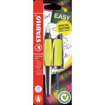 Penna Stilografica Ergonomica per Bambini - STABILO EASYbuddy NEON - Giallo NEON - Punta Mancini - Cartuccia Blu inclusa  STABILO 2026 | Libraccio.it