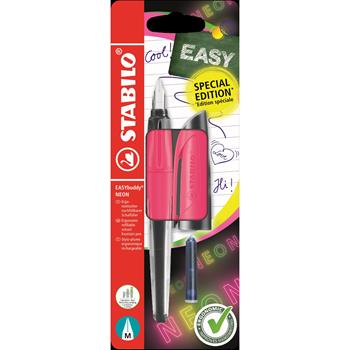 Penna Stilografica Ergonomica per Bambini - STABILO EASYbuddy NEON - Rosa NEON - Punta Standard - Cartuccia Blu inclusa  STABILO 2026 | Libraccio.it