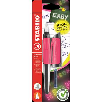 Penna Stilografica Ergonomica per Bambini - STABILO EASYbuddy NEON - Rosa NEON - Punta Mancini - Cartuccia Blu inclusa  STABILO 2026 | Libraccio.it