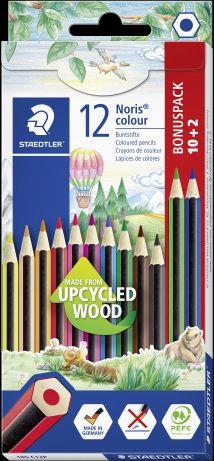 Noris Colour, Upcycled wood astuccio con 12 matite colorate esagonali, in colori assortiti  Staedtler 2023 | Libraccio.it
