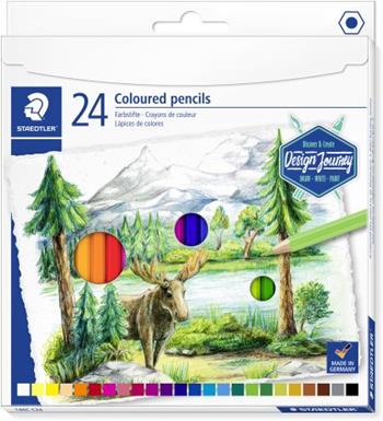 Astuccio con 24 matite colorate esagonali in colori assortiti, linea Design Journey  Staedtler 2023 | Libraccio.it