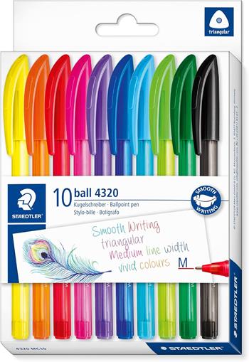 10 penne a sfera colorate con cappuccio tratto M  Staedtler 2024 | Libraccio.it