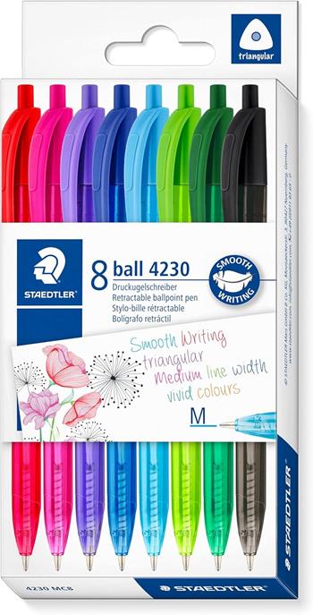 8 penne a sfera colorate a scatto tratto M  Staedtler 2024 | Libraccio.it