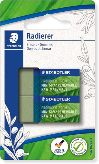 2 mini gomme ecologiche verde oliva  Staedtler 2024 | Libraccio.it