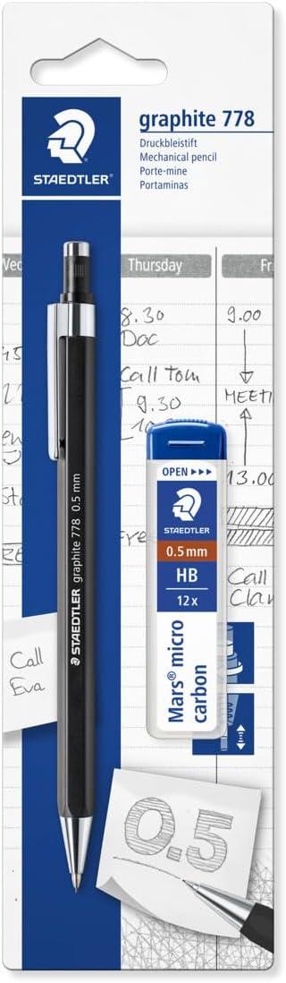 1 portamine graphite 778 0,5 mm + 1 tubetto 12 mine HB  Staedtler 2024 | Libraccio.it