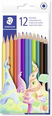 Astuccio con 12 matite, colori assortiti