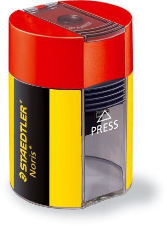 temperamatite Noris&#174; a 1 foro con contenitore per trucioli per matite con fusto max &#216; 8,2 mm.  Staedtler 2017 | Libraccio.it