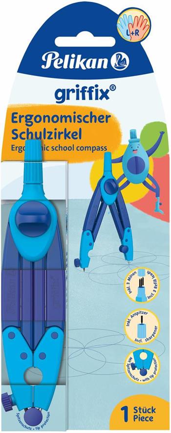 Compasso Pelikan Griffix. Per bambini scuola elementare, impugnatura ergonomica e tecnologia a parallelogramma  Pelikan 2021 | Libraccio.it