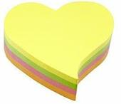 Cubo sagomato Cuore da 200 sticky notes adesivi fluo - 70x70