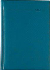 Alpha Edition - Agenda Giornaliera Monocromo 2024, Formato Grande 15x21 cm, Similpelle Turquoise, 352 pagine
