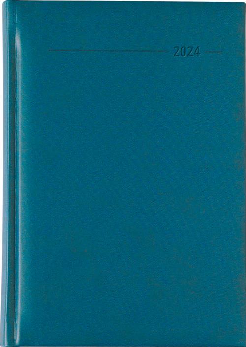 Alpha Edition - Agenda Giornaliera Monocromo 2024, Formato Grande 15x21 cm,  Similpelle Turquoise, 352 pagine Alpha Edition