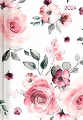 Alpha Edition - Agenda Giornaliera Style 2024, Formato Grande 15x21 cm, Roses, 352 pagine