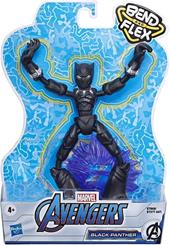 Hasbro Marvel Avengers - Bend and Flex Missions, Black Panther Ice Mission, action figure pieghevole da 15 cm