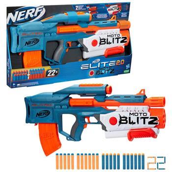 Nerf Elite 2.0 - Motoblitz CS-10, blaster motorizzato con 2 modalit&#224; di lancio, include 22 dardi originali Nerf Elite  Hasbro 2022 | Libraccio.it