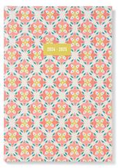 Agenda accademica Letts 2024-2025, 12 mesi, giornaliera, Morocco A5 Dtp W/Appts, multinlingue, Corallo - 21 x 15 cm