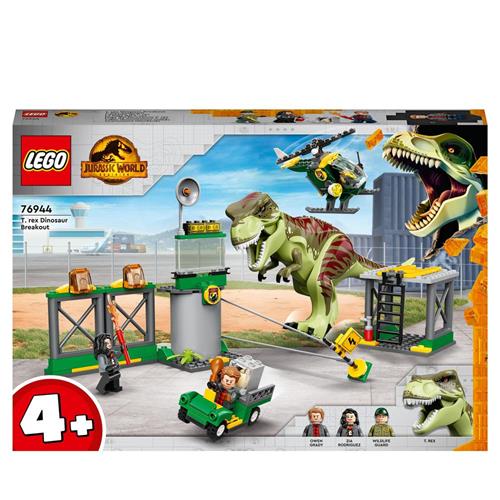 LEGO Jurassic World 76944 La Fuga del T. rex, Include 3 Minifigure e un  Dinosauro Giocattolo, Giochi per bambini di 4+ anni