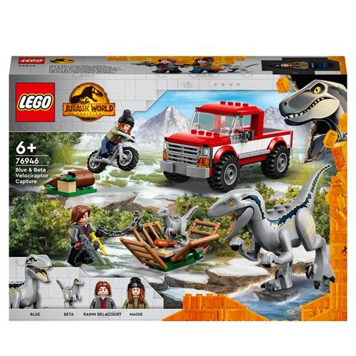LEGO Jurassic World 76946 La Cattura dei Velociraptor Blue e Beta, Giochi  per Bambini di 6+ Anni con Dinosauri Giocattolo