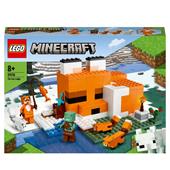 LEGO Minecraft 21178 Il Capanno della Volpe, Mattoncini da Costruzione, Set con Zombie e Animali, Giochi per Bambini