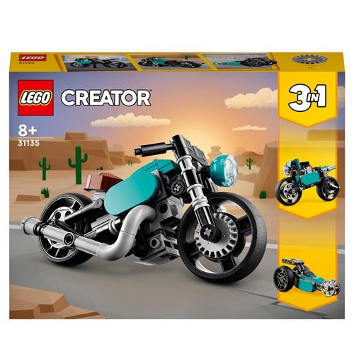 LEGO Creator 31135 Motocicletta Vintage, Set 3 in 1 con Moto Giocattolo,  Road Bike e Dragster