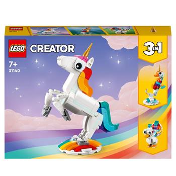 LEGO Creator 31140 Unicorno Magico con Arcobaleno, Set 3 in 1 con Animali Giocattolo Fantastici, Cavalluccio Marino e Pavone  LEGO 2022 | Libraccio.it