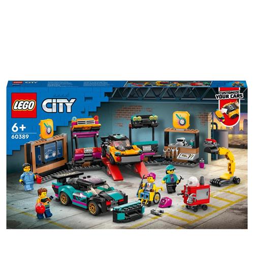 LEGO City 60389 Garage Auto Personalizzato con 2 Macchine Giocattolo  Personalizzabili, Officina e 4 Minifigure, Idea