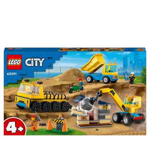 LEGO City 60391 Camion da Cantiere e Gru con Palla da Demolizione...