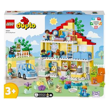 LEGO DUPLO 10994 Casetta 3 in 1, Casa delle Bambole, Auto Push-and-Go, 7 Figure e Mattoncino Luminoso per Bambini da 3+ Anni  LEGO 2023 | Libraccio.it