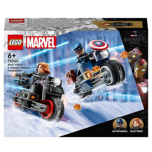 LEGO Marvel 76260 Motociclette di Black Widow e Captain America, Set  Avengers Age of Ultron con