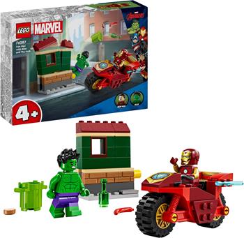 LEGO Marvel 76287 Iron Man con Moto e The Hulk, Giocattolo con 2 Minifigure di Supereroi Avengers, Giochi per Bambini 4+  LEGO 2024 | Libraccio.it