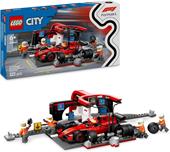 LEGO City Formula 1 60443 Pitstop e meccanici con monoposto Ferrari F1