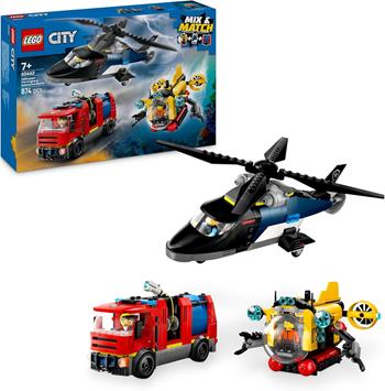 LEGO City Great Vehicles (60462). Elicottero, autopompa e sottomarino  LEGO 2025 | Libraccio.it