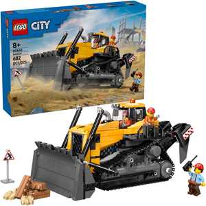 LEGO City (60466). Big Vehicles Bulldozer giallo con pala frontale