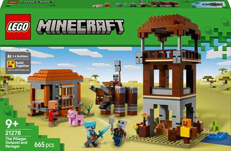 LEGO Minecraft (21278). Lavamposto del saccheggiatore e predone
