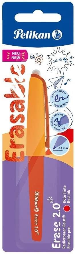 Pelikan Erase 2.0, Penna Cancellabile Ergonomica Roller, Rosso