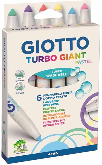 Pennarelli Giotto Turbo Giant. Scatola 6 colori Pastel assortiti  Giotto 2018 | Libraccio.it