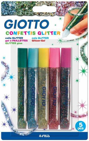 Colla Glitter Giotto Decor Confetti. Confezione 5 colori assortiti  Giotto | Libraccio.it