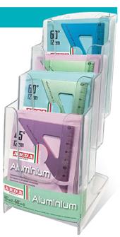 Mini squadra alluminio 45 gradi - colori assortiti