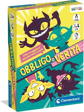 Clementoni - Obbligo o Verit&#224;, Mazzo di 40 Carte Illustrate, Party Game per Bambini 8+ Anni, 2-8 Giocatori, Idea Regalo  Clementoni 2025 | Libraccio.it