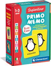 Clementoni Sapientino Baby Montessori - Carte Primo Memo, Gioco di Memoria Educativo Bambini 1-3 Anni, Carte Tattili